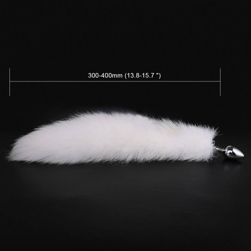 MT - Anal Plug S-size with White fur tail photo