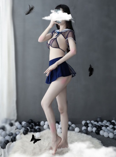 SB - Schoolgirl Mesh Costume - Blue photo