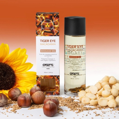 Exsens - Tiger Eye Macadamia Massage Oil w Gemstones - 100ml photo