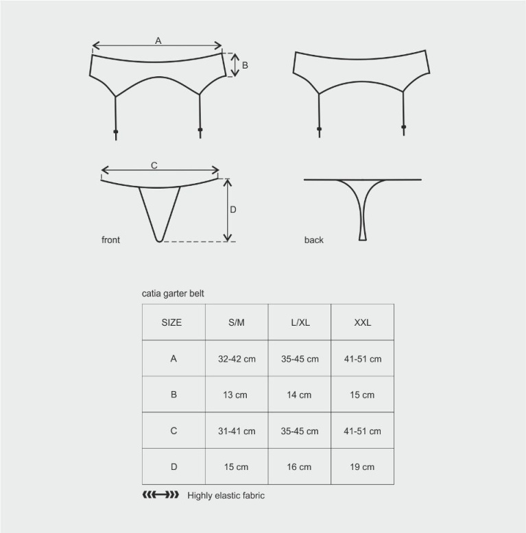 Obsessive - Catia Garter Belt - Black - S/M photo