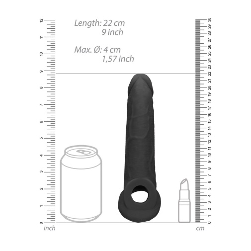 RealRock - Penis Sleeve 9" - Black photo