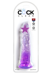 King Cock - 8" Clear Realistic Cock - Purple photo