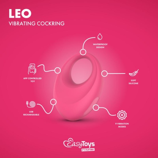 Easytoys - Leo 應用程式控制 震動陰莖環 - 粉紅色 照片