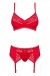 Obsessive - Jolierose 3-pcs Set - Red - S/M photo-7