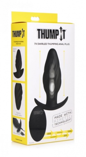 Thump It - 7x 捶击式螺纹后庭塞 - 黑色 照片