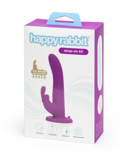 Happy Rabbit - Vibro Strap-On Harness Set - Purple photo