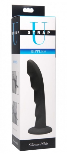 Strap U - Ripples Silicone Strap On Harness Dildo - Black photo