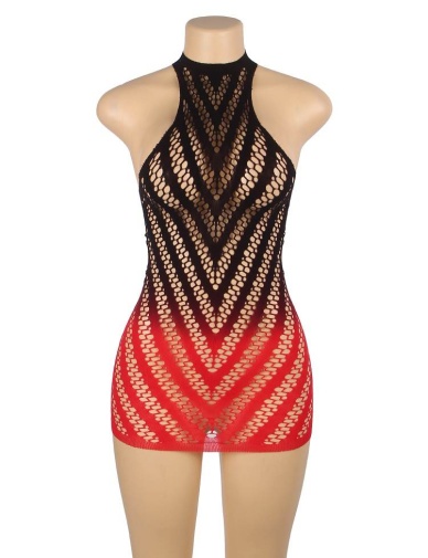 Ohyeah - Gradient Dress - Black/Red - XL photo