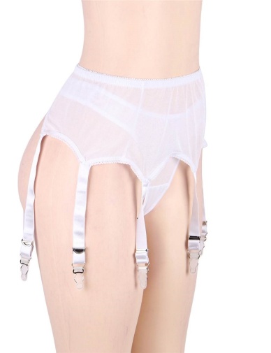 Ohyeah - Lace Garter Panty - White - 3XL photo