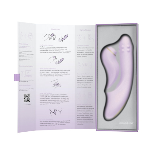 SVAKOM - DuoGlow APP Thrusting Vibrator - Pastel Lilac photo