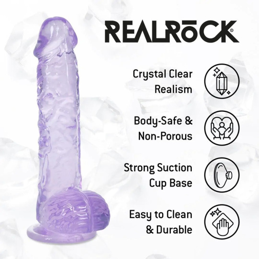 RealRock - 5" Realistic Dildo w Balls - Purple 照片