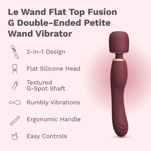 Le Wand - Flat Double Ended Vibrator - Red 照片
