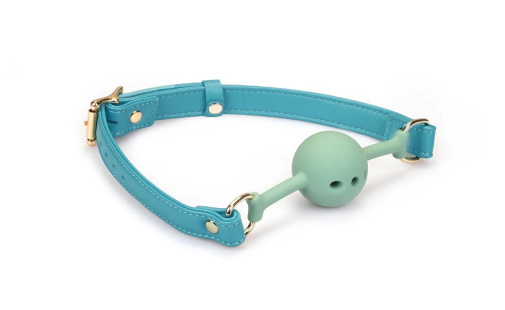 Liebe Seele - Lamb Leather Ball Gag - Blue photo