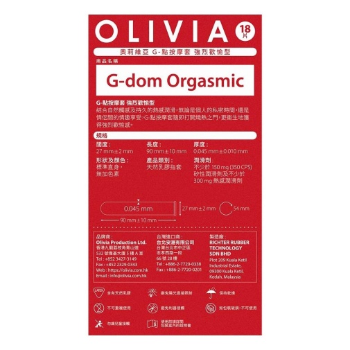 Olivia - G-dom Orgasmic Finger Condoms 18's Pack photo