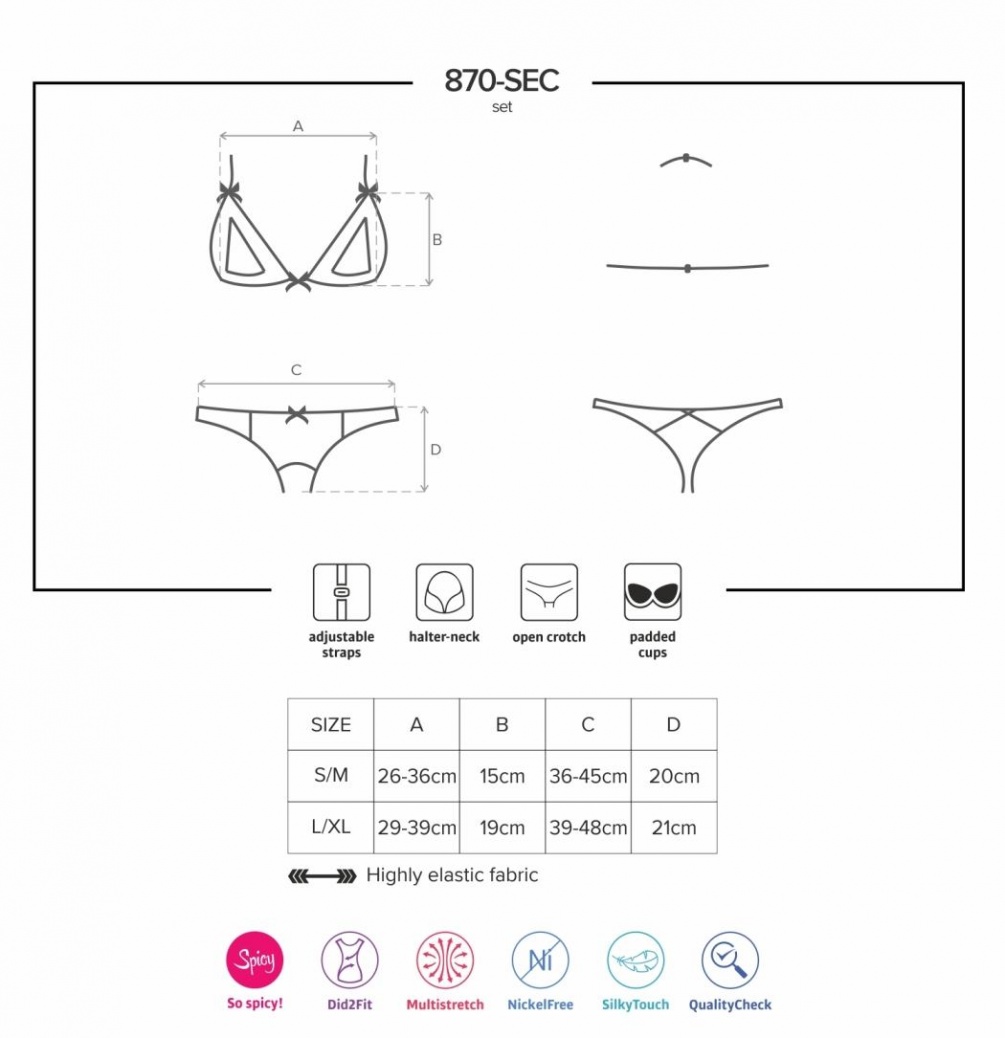 Can you hear knocking on your bedroom door? Pleasure is comi... Obsessive - 870-SEC-3 2 pcs Set - Red - S/M photo-9