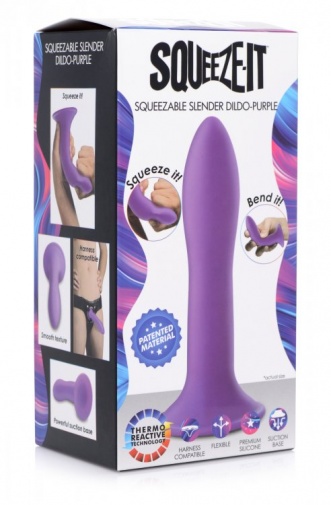 Squeeze-It - 纖細假陽具 - 紫色 照片
