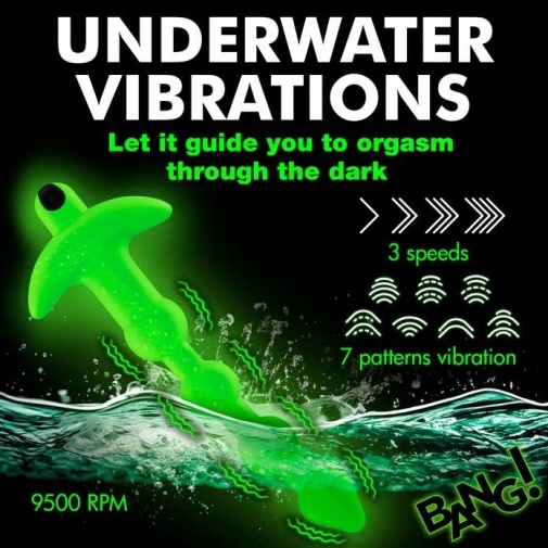 Bang! - Glow Vibro Anal Beads - Green photo