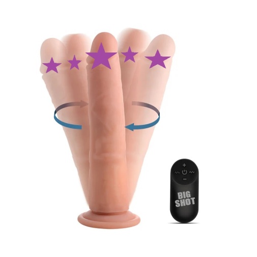 Big Shot - 8" Vibro Rotating Dildo - Flesh photo