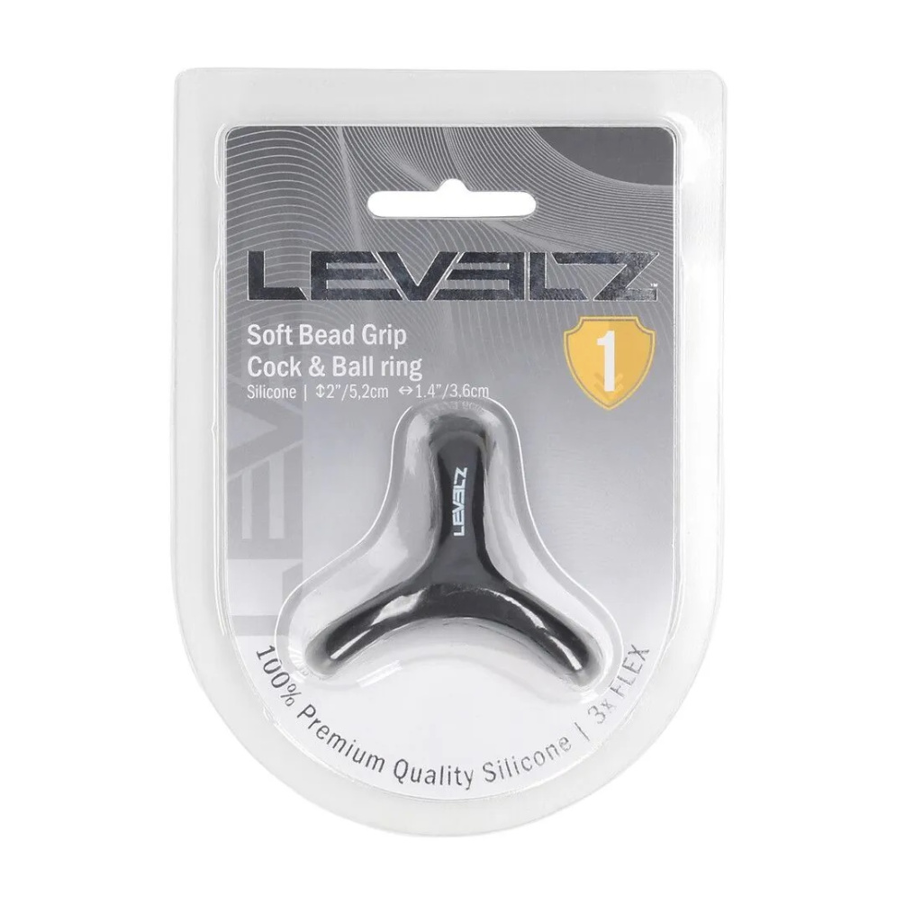 Levelz - Soft Bead Grip Cock Ring - Black 照片-5