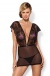 Obsessive - Merossa Chemise & Thong - Black - S/M photo