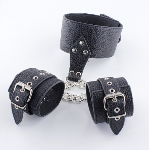 XFBDSM - Leather Collar with Hand Cuffs photo