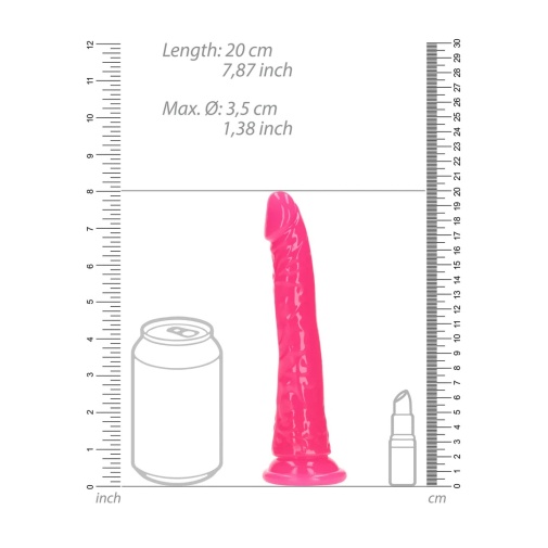 RealRock - 7" Glow Slim Realistic Dildo - Pink photo