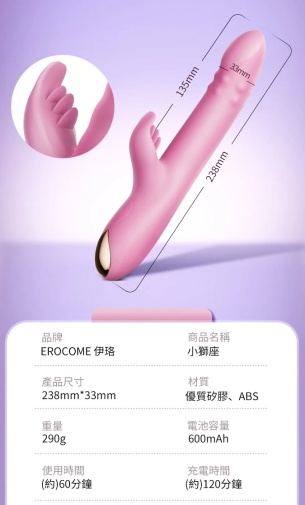 Erocome - Leominor Kissing Thrusting Vibrator - Pink photo