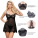 Ohyeah - Sheer Floral Babydoll - Black - XL photo-4