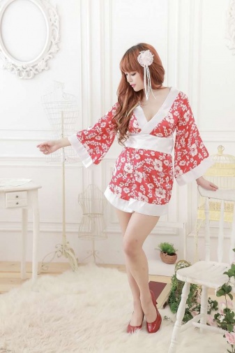 SB - Kimono S123 - Red/White photo