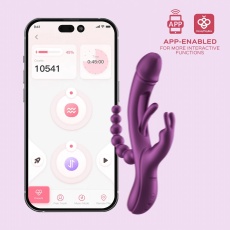 Honey Play Box - Trilux App Rabbit Vibrator w Beads - Purple photo