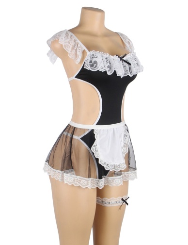 Ohyeah - Lace Maid Costume - Black - 5XL photo