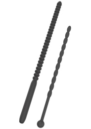 Hidden Desire - Ribbed Penis Dilator Set - Black 照片