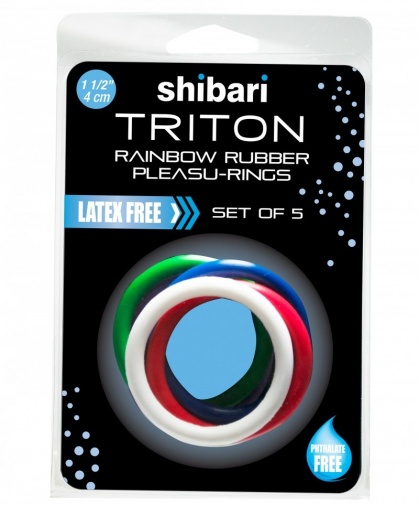 Shibari - Triton Rainbow Rubber Rings - Multicolor photo