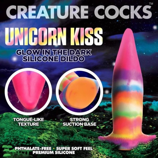 Creature Cocks - Glow Unicorn Kiss Dildo - Rainbow photo