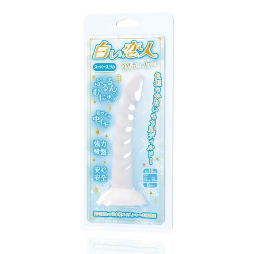 SSI - Soft Rubber Super Slim Dildo - White photo