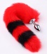 MT - 尾巴后庭塞 连狐狸耳朵, 颈圈 及 乳头夹 - 红色/黑色 照片-2