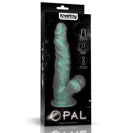 Lovetoy - 10'' Opal 珍珠色假阳具 - 绿色 照片