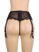 Ohyeah - Lace High Waist Garter Thong - Black - M 照片-6