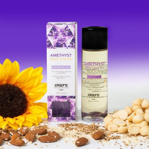 Exsens - Amethyst Sweet Almond Massage Oil w Gemstones - 100ml photo