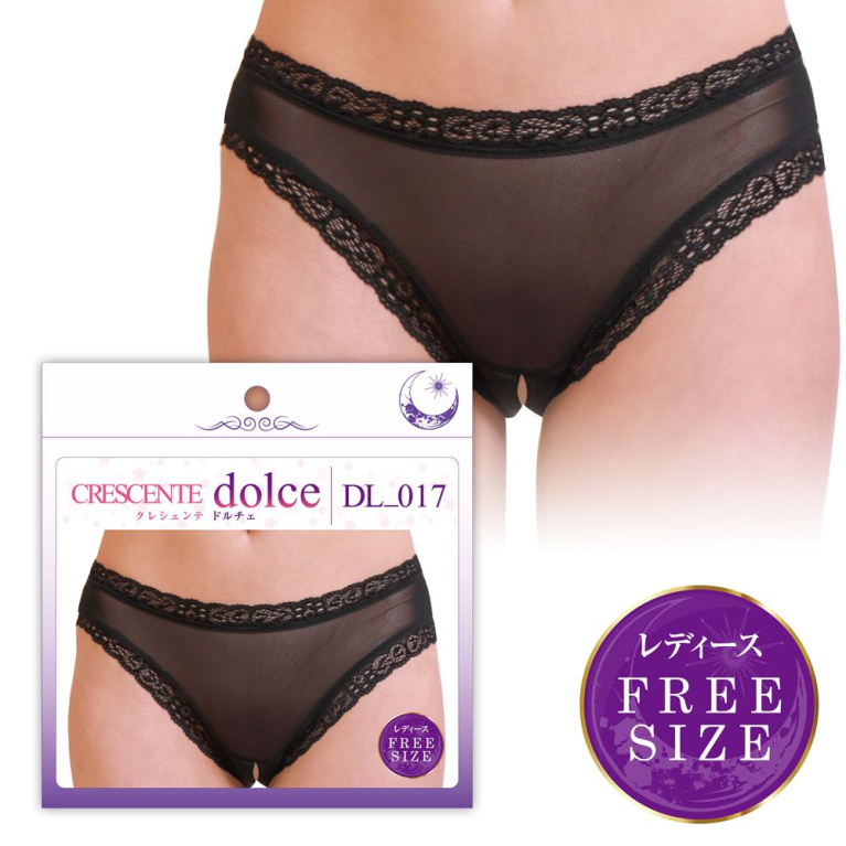 Crescente - Dolce Crothless Panties DL_017 - Black photo