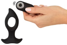 ANOS - Vibro Butt Plug w Hole - Black photo