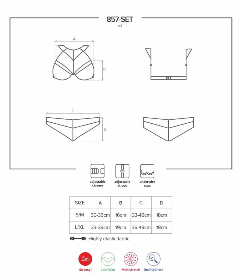 Obsessive - 857-SET-1 2 pcs Set - Pearl - L/XL photo