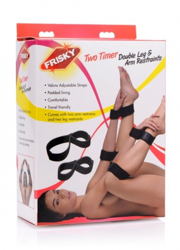 Frisky - Two Timer Double Leg and Arm Restraints - Black photo