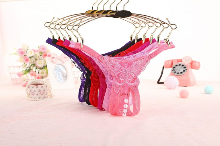 SB - Thong w Pearls 203 - Watermelon Pink photo