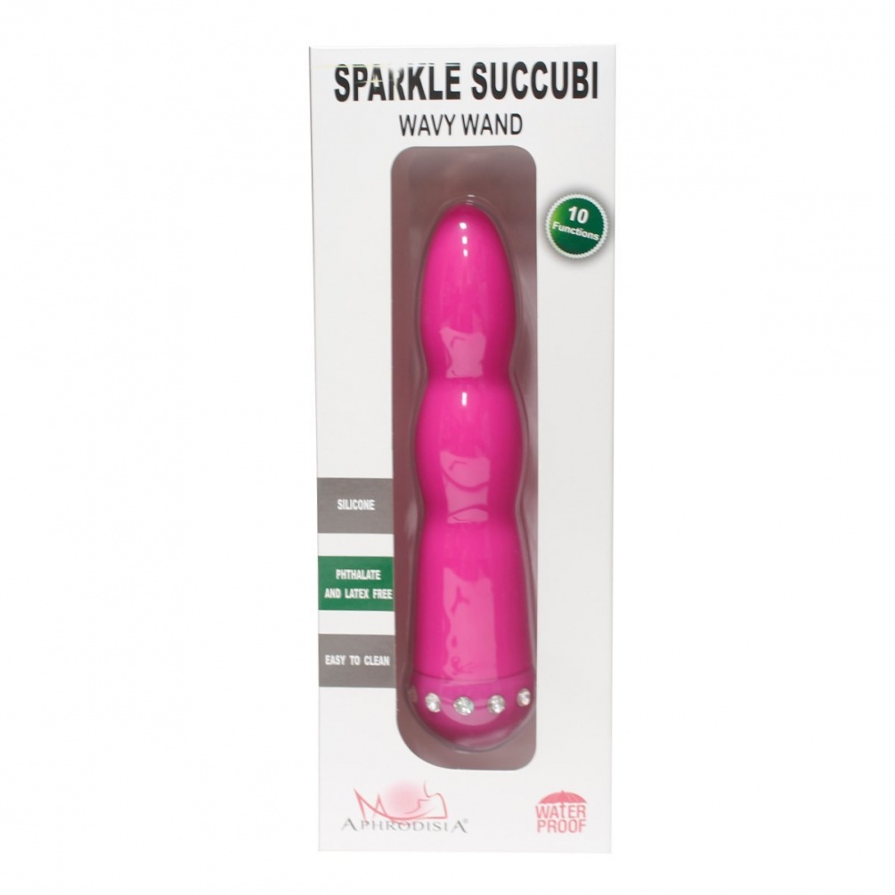Sparkle Succubi Wavy Vibrator With DiamontesGive your loved ... Aphrodisia - Sparkle Succubi Wavy Wand - Purple photo-2