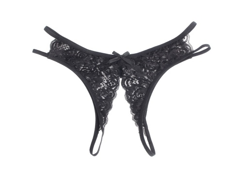 Ohyeah - Crotchless Lace Panty - Black - M 照片