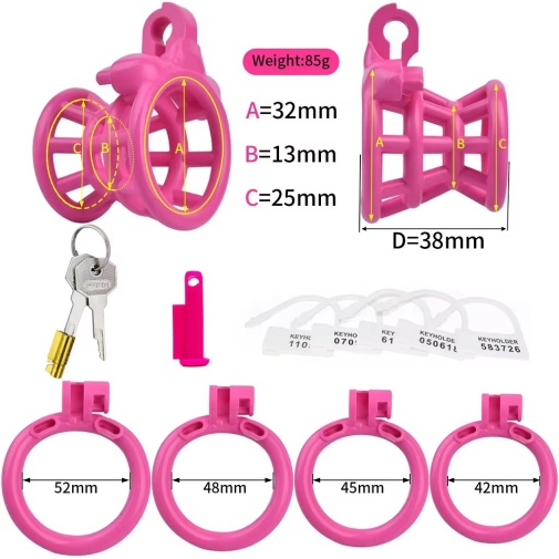 FAAK - Resin Chastity Cage 217 - Pink photo