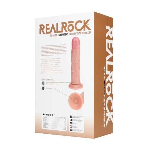 RealRock - 8" 震動弧形仿真假具 - 肉色 照片