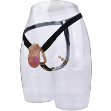 FAAK - Penis Cage w Belt & Plug - Black photo