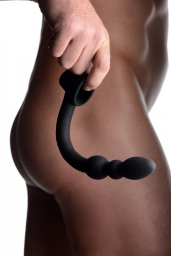 Prostatic Play - Excursion 加粗陰莖環配肛門串珠 - 黑色 照片